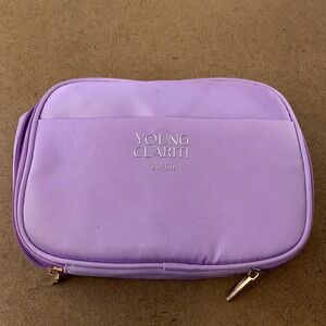 Young Clariti Bio Uth Lilac Zip Around Travel Storage Cosmetic Bag New